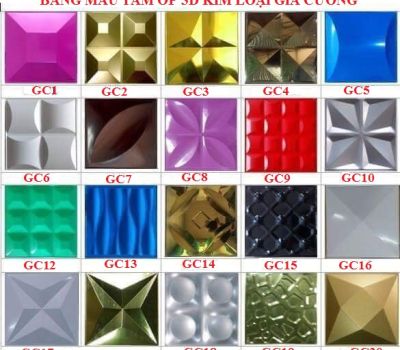 BẢNG MÀU TẤM ỐP 3D KIM LOẠI
